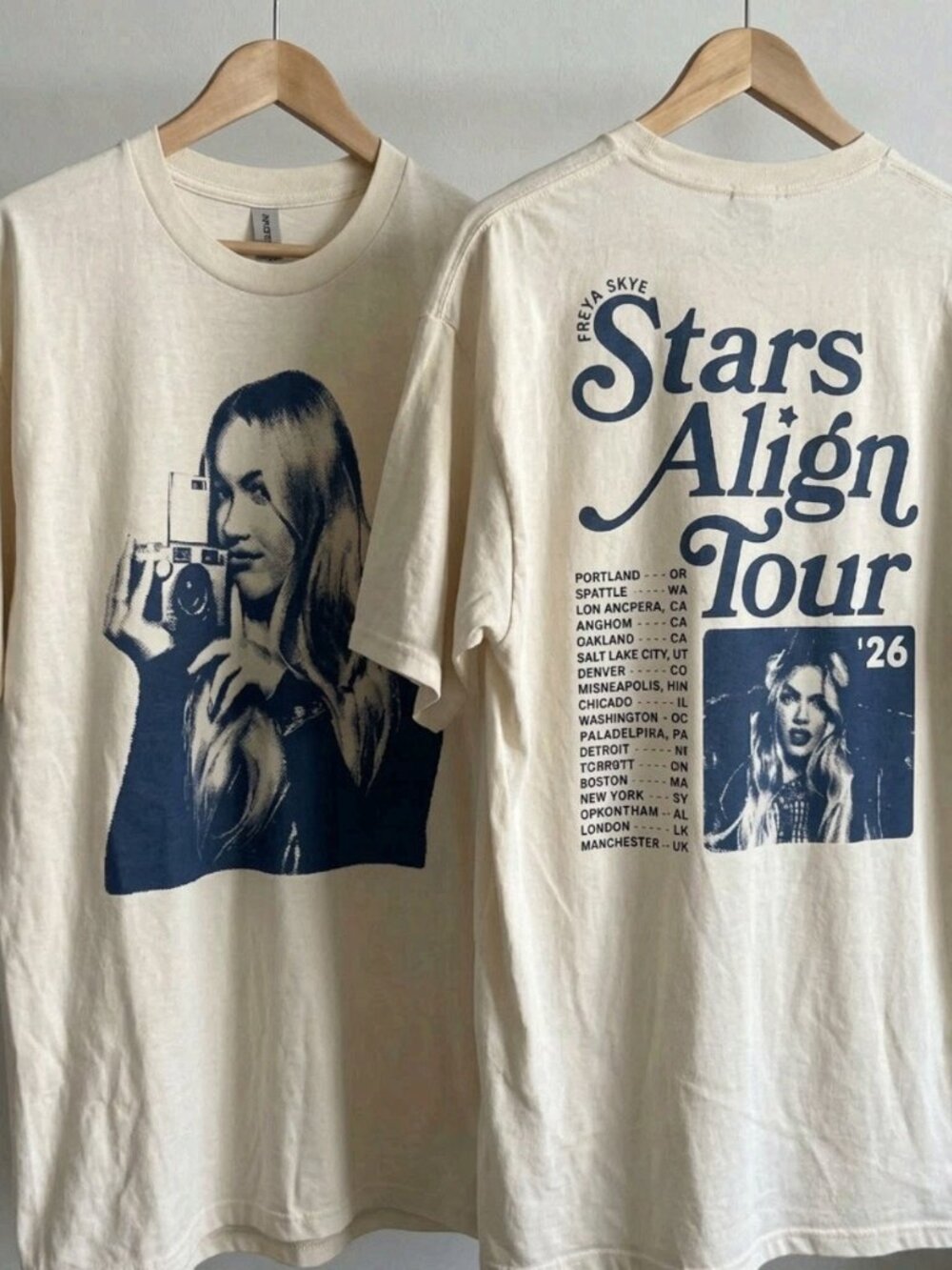 Freya Skye Stars Align Tour Off-white T-Shirt Reprint